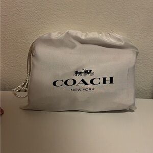 Coach White Dust Bag with Black Logo